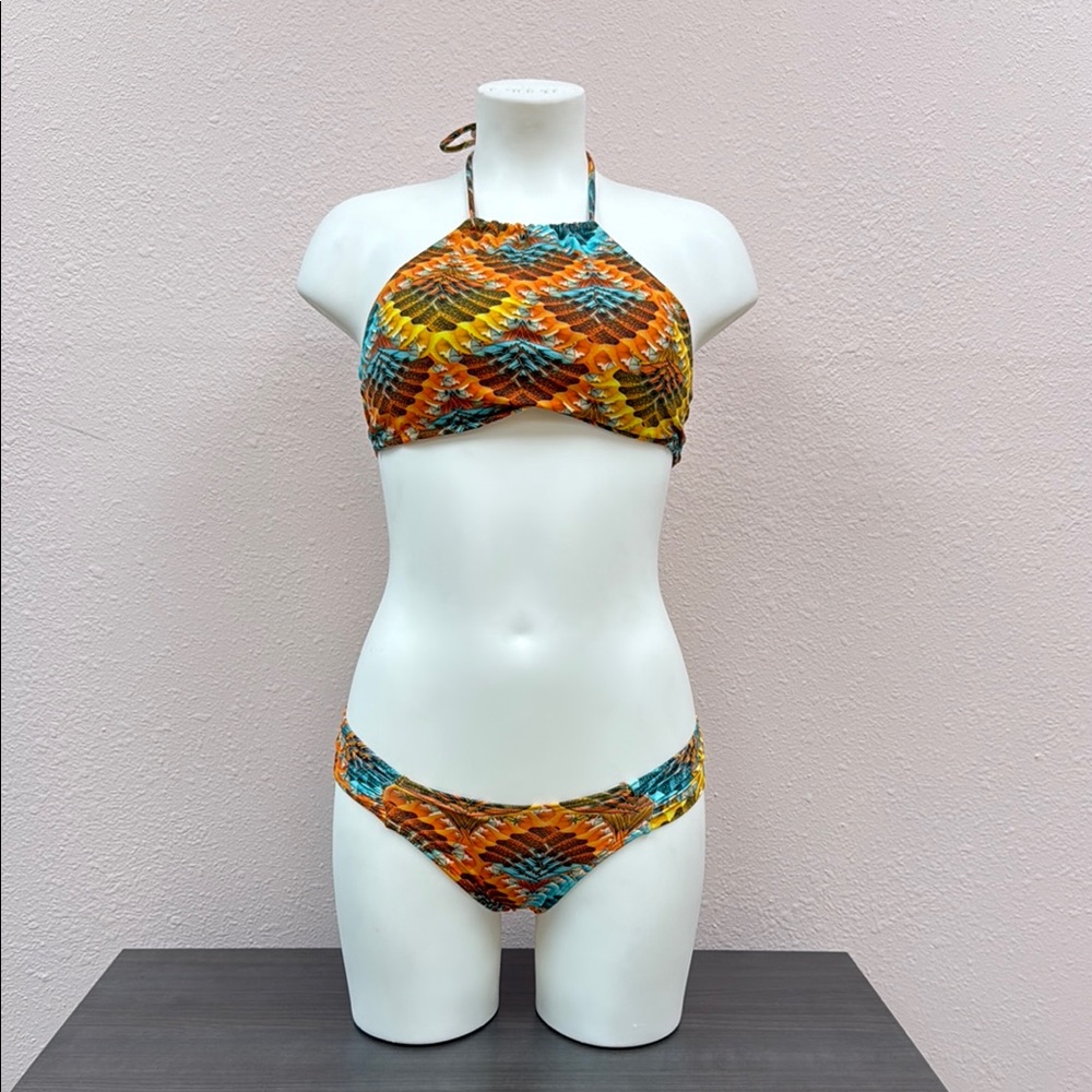 Colorful Patterned Halter Bikini - image 1